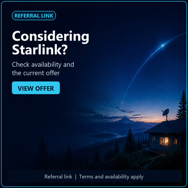 Considering Starlink? Check availability and the current offer.
